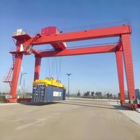 Grue portique à double poutre pour conteneurs, alimentation directe usine, avec moteur et propulseur, sur rail, capacité personnalisée de 10 à 100 tonnes, pour usage en entrepôt