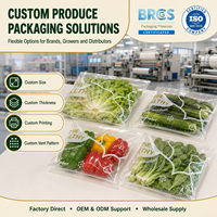 Food Grade Thick Double Layer BOPP Anti-Fog Shrink Bag with Self Adhesive Custom Logo Option for Vegetable and Sushi Packaging
