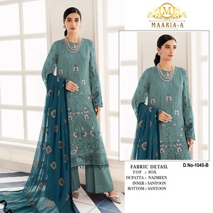 Faux Georgette lourde avec séquence de broderie travail costume pakistanais fantaisie pour femme disponible au prix de gros - Product Image 2