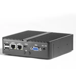 Barato j4125/i3/i5/i7/i9 windows 10 dual lan dual RS232 sin ventilador mini pc industrial nano caja para monitor