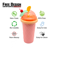 Moule à glace en silicone personnalisable, écologique, pour crème glacée magique aux cerises, tasse à smoothie à presser, grande capacité, rapide et maison