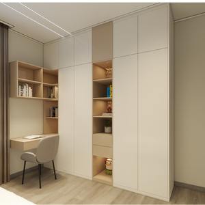 ארונות בגדים מעץ מודרניים פשוטים בהתאמה אישית מבית חרושת גואנגשי, ארונות צד לחדר שינה, דלתות זכוכית, ארון יין פתוח - Product Image 4