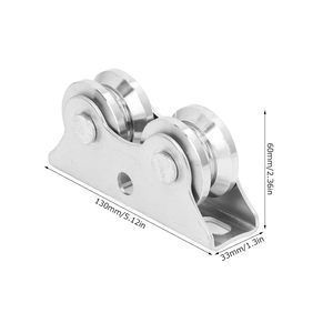 Aço inoxidável V Shaped Double Bearing Caster Sliding Gate Wheel Com Bracket preço barato - Product Image 1