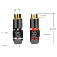 Connecteur d'alimentation hi-fi RCA femelle en or, adaptateur Audio, prise Jack RCA, noir et rouge, 1 paire, prise pour haut-parleur