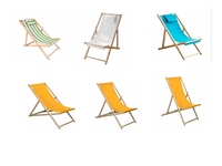 Chaise de lune en polyester pliable en bois dur Sunshine Mobilier d'extérieur pour parc, plage ou terrasse Sun Lounge