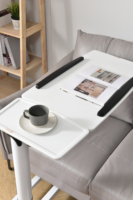 Mesita de noche de elevación móvil, mesa de estudio de trabajo, Manual manivela, altura ajustable sobre la cama, sofá, mesa auxiliar, bandeja para ordenador portátil, escritorio