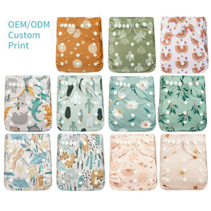 Happyflute Basic Taille Unique Réglable <span class=keywords><strong>Lavable</strong></span> Poche Nappy Couvre Couches Lavables Réutilisables pour Bébés <span class=keywords><strong>Insert</strong></span> Imprimé Caractéristique - Product Image 2