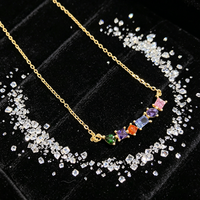 Vergulde CZ choker ketting 925 sterling zilver kleurrijke sieraden voor vrouwen sierlijk elegant Valentijn romantisch cadeau