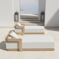 Chaise longue double moderne Fulin, très vendue, en métal, pour villa, hôtel, jardin, bord de mer, mobilier de loisirs en plein air