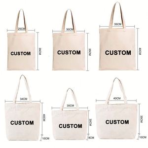 Women's Custom Printed Logo Canvas Tote <b>Bag</b> Personalized Shopping <b>Bags</b> with Letter Pattern - Product Image 4