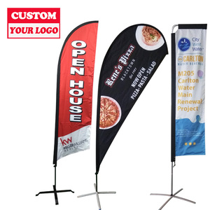 Logo Custom Outdoor <strong>Advertising</strong> Different Shape Logo Custom Polyester Wave Teardrop <strong>Beach</strong> Flag Banners - Product Image 5