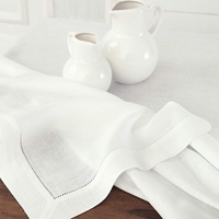 Nappe en lin blanc |   Nappe de table en coton et lin de style français pour table à manger
