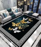 Tapis de salon géométrique au design moderne Tapis modernes légers de luxe à impression 3d et Tapis antidérapants pour la maison