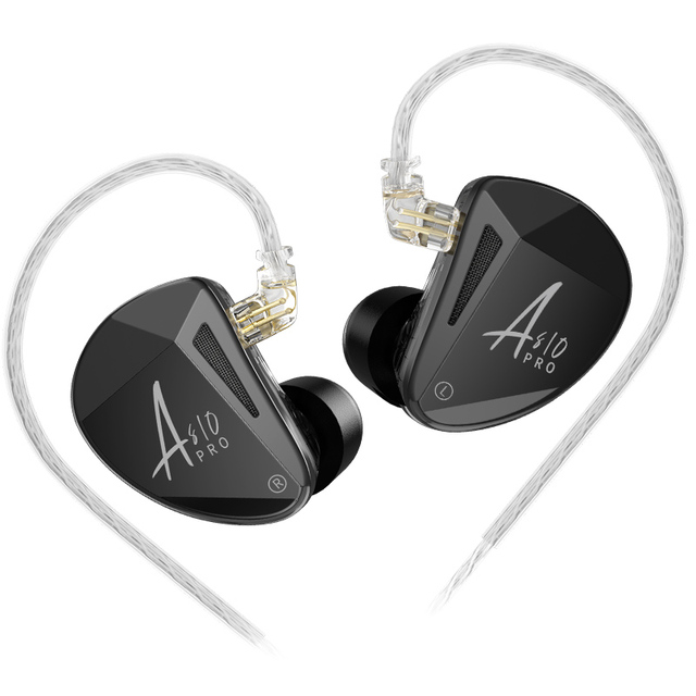 Original KZ AS10 PRO 5BA IEM In-Ear Monitors HiFi Earphones Wired Earbuds with Silver-plated Cable for Audiophiles Musicians
