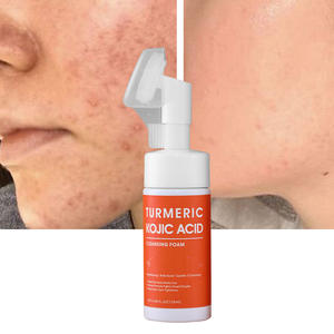 OEM Organic Herbal Deep Cleansing Moisturizing Facial Cleanser with Turmeric & Kojic Acid Foam for Acne Control - Product Image 1