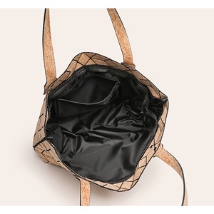 Nouveau <span class=keywords><strong>sac</strong></span> à main en peau de chêne méditerranéenne à motif losanges Portugal Lattice Lady, <span class=keywords><strong>sac</strong></span> messager à motif géométrique, <span class=keywords><strong>sac</strong></span> fourre-tout en liège naturel pour femme - Product Image 5
