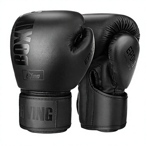 Gants d'entraînement de boxe Epic en cuir PU, à doigts entiers, avec fermeture à lacets au poignet, pour adultes, noirs - Product Image 3