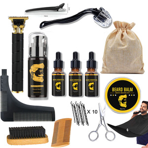 Kit de toilettage et de <span class=keywords><strong>rasage</strong></span> professionnel pour barbe 15 en 1, système de soin de la barbe de niveau barbier avec rasoir <span class=keywords><strong>électrique</strong></span> - Product Image 1