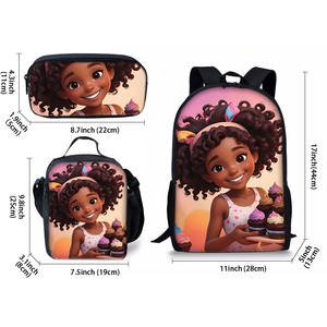 Série Fille Africaine : Ensemble de Trois Pièces Cartable 3D Imperméable pour Garçons et Filles, Meilleur Cadeau pour Enfants - Product Image 6