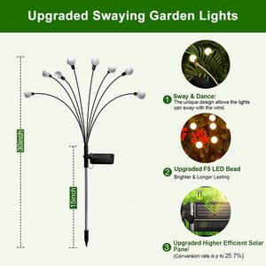 <strong>Pathway</strong> Solar Garden <strong>Lights</strong> Stainless Steel Firefly RGB LED IP65 Waterproof Outdoor Patio Decorative <strong>Christmas</strong> Solar <strong>Light</strong> - Product Image 5