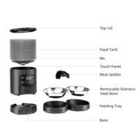Distributeur automatique de nourriture pour animaux de compagnie innovant 4L 6L, double ou simple bol en acier inoxydable, avec écran tactile LED et minuterie, pour l'alimentation de plusieurs animaux