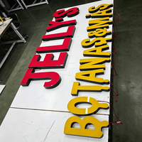 Lettres de signalisation 3D rétroéclairées en acrylique et acier inoxydable, lettres enroulées à LED, fabricant de signalisation commerciale