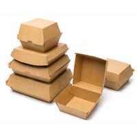Boîtes à hamburgers en carton ondulé personnalisées avec logo pour l'emballage de restauration rapide à emporter