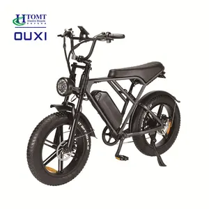 OUXI H9 Aluminium Alloy Frame Ebike Fat Tire Full Suspension Green Frame Electric Mountain Bike