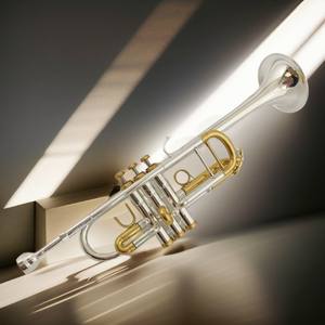 คอร์เน็ตแลคเกอร์สีทองทรัมเป็ตแบบตะวันตกพร้อมเครื่องดนตรีสามโทนบีบี - Product Image 1