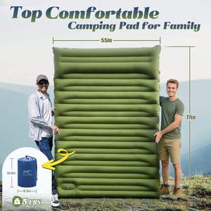 <span class=keywords><strong>Matelas</strong></span> de camping gonflable ultra-léger pour deux <span class=keywords><strong>personnes</strong></span>, en polyester pongé 50D avec revêtement TPU, pompe intégrée plus large, compact, pour la sieste - Product Image 5