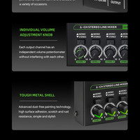 Amplificateur de microphone 6 canaux BHA MIX600-PRO, mixeur stéréo, faible bruit, enregistrement en studio, prix de gros d'usine, OEM, CE, FCC