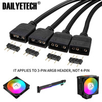 Cable divisor RGB de 1 a 4, 5V, 3 pines, ARGB, conector de tira LED extensible para ventilador de carcasa direccionable