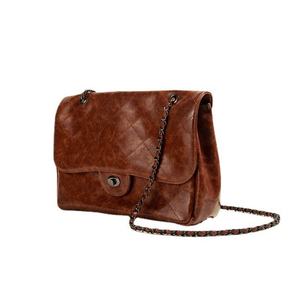 Fashionable Retro Style Quilted Women's Shoulder <b>Bag</b> <b>Large</b> Capacity with Single <b>Zip</b> Closure and Chain Decoration for Commuting - Product Image 5