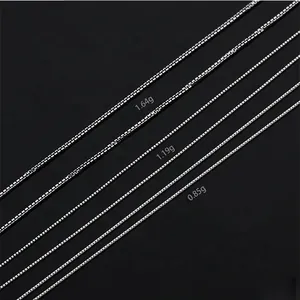 Xinfly Italian Male Lightweight 14K White Gold Plated Silver <b>Men</b> Box <b>Chain</b> Necklace - Product Image 4