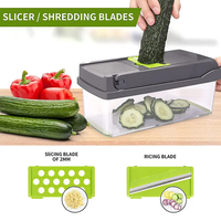 14 In 1 Fruit Vegetarisch Gereedschap Handmatige Mandoline Slicer Uiensnijder Dunschiller Vegetarische Chopper Groentesnijder