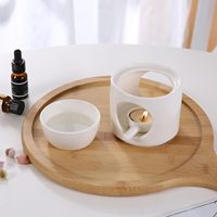 Brûleur à huile en céramique pour huile parfumée, chauffe-cire pour bougie chauffe-plat, diffuseur de bougie, porte-bougie chauffe-plat