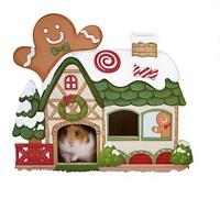 Cache-cache personnalisé en acrylique pour hamster, thème Noël, décoration de cage, maison de rangement pour petits animaux, lit pour animaux de compagnie