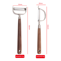 Walnoot Hout Dunschiller Handheld Aardappel Fruit Huid Snijmachine 304 Roestvrij Staal Groente Huid Dunschiller Scherp Mes Keukengereedschap