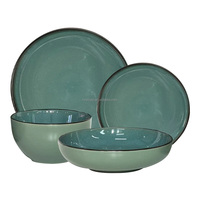 JIUWANG Vente en gros de services de table en porcelaine écologiques de luxe, rose, noir et blanc, style américain, ensemble cadeau de mariage