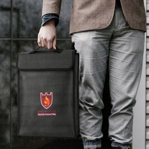 BSCI Factory Large Silicone-Coated Fiberglass Fireproof <b>Document</b> <b>Bag</b> Waterproof Shoulder Strap Soft <b>Bag</b> <b>for</b> Safe Storage - Product Image 3