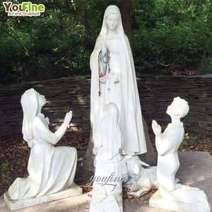 YOUFINE Escultura Católica de Mármol de Notre Dame, Estatua de Nuestra Señora de Fátima con Corona - Product Image 4