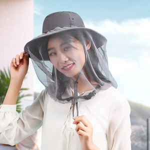 Bucket Hat With Mesh Face Cover Sunscreen Breathable Outdoor Fishing Hat For Men Women Adult Sports <b>Cap</b> Dark Gray Khaki <b>Army</b> - Product Image 2