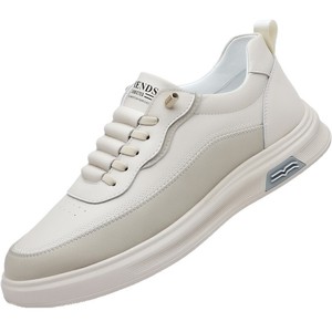 Baskets blanches tendance pour hommes, légères et respirantes, semelle en caoutchouc, chaussures décontractées pour la marche, talon bas, style printemps-été - Product Image 3