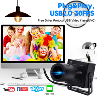 Cámara Web para PC ELP 1080P 60fps, Zoom 4x, CMOS OV4689, Color, HD, Mini USB, Cámara de Video Digital con Lente Varifocal de 2.8-12mm