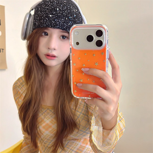 เคสโทรศัพท์สองชั้นลายดาวฟอยล์สีทองรูปเด็กสาวสุดเจ๋งสไตล์เกาหลีสำหรับ iPhone 17 PRO MAX 16 15 14 - Product Image 3