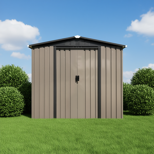 Caseta de Almacenamiento Exterior D0100XTTB8G 4FTx6FT con Techo a Dos Aguas, Acero Galvanizado con Recubrimiento en Polvo, Estructura de Acero Duradera - Product Image 2