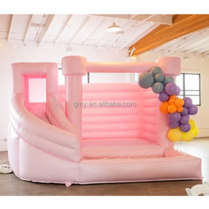 GMY gommatables rosa fiocco gonfiabile <span class=keywords><strong>casa</strong></span> con scivolo e palla Pit noleggio Business Jumping castello per i bambini - Product Image 6