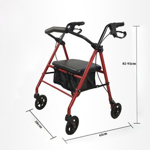 Four Wheeled <b>Walker</b> With Seat 62cm x 58cm x 85-95cm Foldable Lightweight <b>Rollator</b> For Elderly - Product Image 1