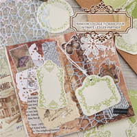 Lot de 30 mini-blocs-notes rétro, étiquettes fantaisie gaufrées, carton ondulé pour collage et fonds décoratifs