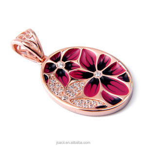 18k Rose Gold OEM Jewelry Enamel Pendant 925 Silver Pendant Necklace for Women and Girls - Product Image 3